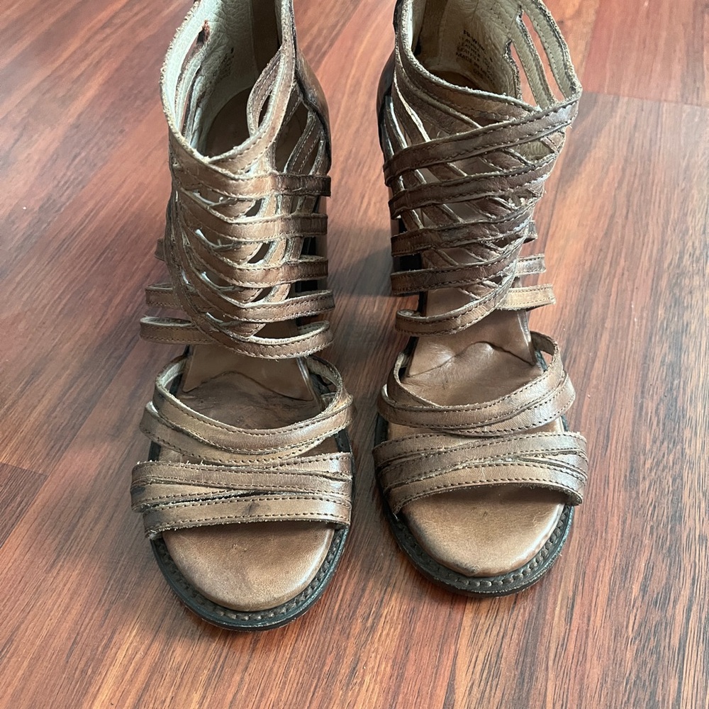 Freebird Brown dressy  Sandals with block heel